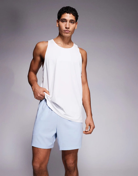  Asos Pantalones Cortos De 13 Cm Azul Claro Con Bolsillos Con Cremallera De Tejido De Secado Rápido Icon De 4505 