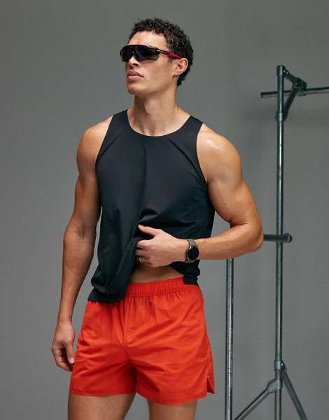  Asos Pantalones Cortos De 8 Cm Naranja Tostado Para Correr Con Bolsillos Con Cremallera Y Bajo Reforzado De Tejido Liso Premium De 4505 