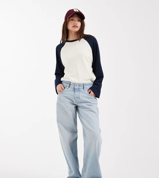  Asos Petite Vaqueros Boyfriend Holgados Extragrandes Con Lavado Medio Claro Suave De Asos Design Circular Design Collection Petite-azul 