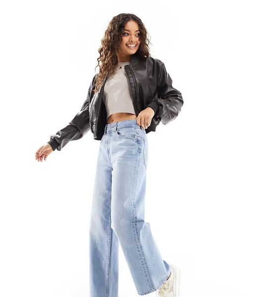  Asos Petite Vaqueros Dad De Pernera Ancha Con Lavado Azul De Asos Design Petite 
