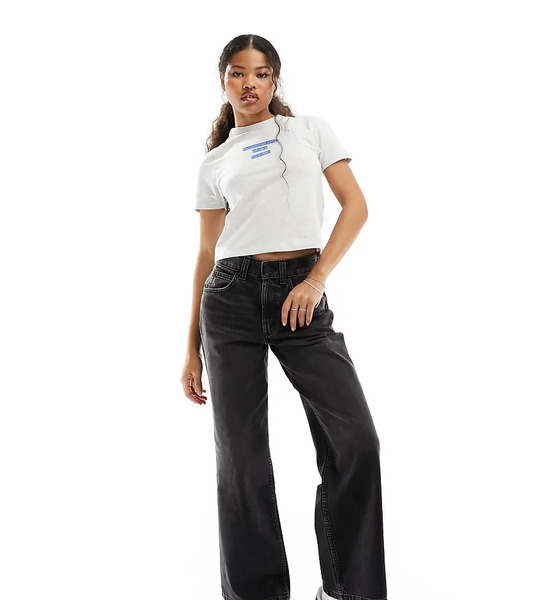  Asos Petite Vaqueros Dad Negro Lavado De Pernera Ancha De Asos Design Petite 
