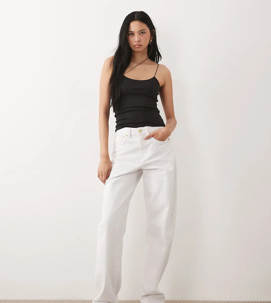  Asos Tall Vaqueros Blancos De Corte Barrel Slim De Asos Design Tall 
