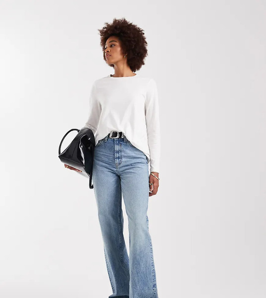 Asos Tall Vaqueros Dad De Pernera Ancha Con Lavado Claro Vintage Circular Design Collection De Asos Design Tall-azul 