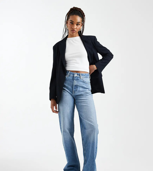  Asos Tall Vaqueros Dad De Pernera Ancha Con Lavado Medio Auténtico De Asos Design Circular Design Collection Tall-azul 