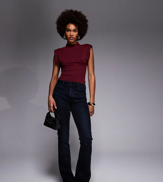  Asos Tall Vaqueros Negro Azulado De Corte Bootcut De Asos Design Tall-azul Marino 