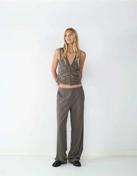  Balmohk Pantalones Gris Tormenta De Pernera Recta De Balmohk 