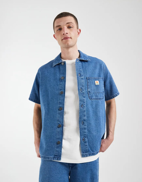  Blend Blend - Camisa Vaquera De Corte Estándar Con Lavado Azul Medio Y Detalle De Bolsillo (parte De Un Conjunto) 