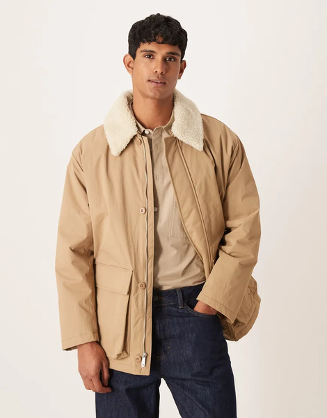  Calvin Klein Jeans Chaqueta Color Arena Acolchada Con Solapas De Piel Sintética Extraíbles De Calvin Klein Jeans-neutro 