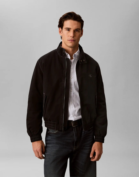  Calvin Klein Jeans Calvin Klein Jeans - Chaqueta Harrington Negra Acolchada Con Detalle De Pespuntes En Contraste-negro 