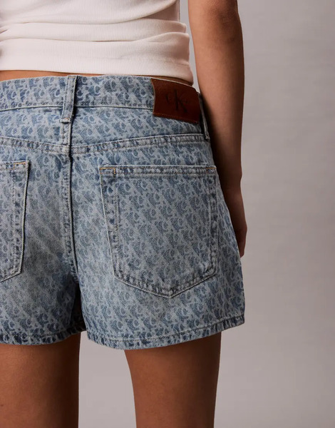  Calvin Klein Jeans Pantalones Cortos Vaqueros De Estilo Años 90 Con Estampado De Monograma Difuminado De Calvin Klein Jeans-azul 
