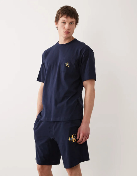 Calvin Klein Pantalones Cortos De Estar Por Casa Azul Marino Elásticos Con Detalle De Monograma De Algodón Icon Cotton Stretch De Calvin Klein (parte De Un Conjunto) 
