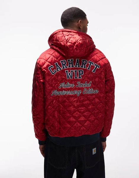  Carhartt Wip Chaqueta Reversible Roja Con Patrón De Rombos Y Vaquera Con Lavado Medio Og Active 50th Anniversary Edition De Carhartt Wip-rojo 