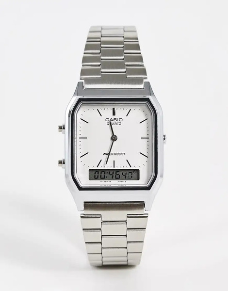  Casio Reloj De Pulsera Digital Aq-230a-7dmq De Casio-plateado 