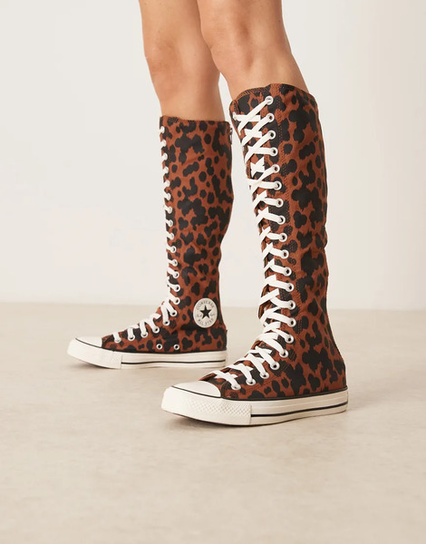  Converse Zapatillas De Deporte Marrones Y Negras Con Estampado De Vaca Chuck Taylor All Star Xx-hi De Converse-multicolor 
