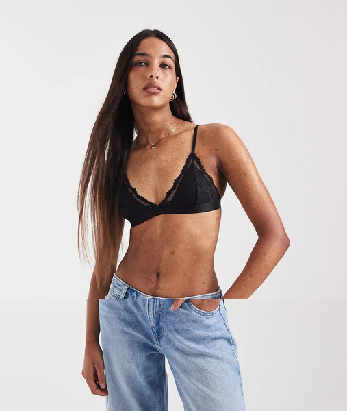  Cotton On Pack De 2 Bralettes De Color Negro Y Crema Triangulares Con Relleno De Encaje Everyday De Cotton On-multicolor 
