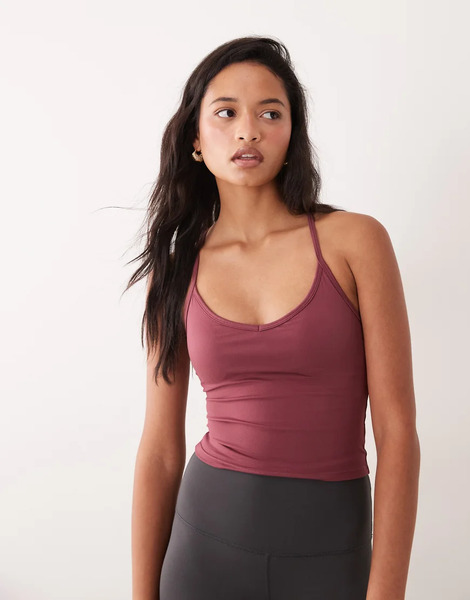  Cotton On Top Deportivo Rosa Empolvado Con Cuello Ancho Y Espalda De Nadadora De Tejido Ultrasuave De Cotton On 