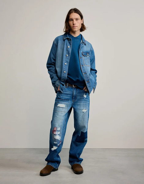  Desigual Desigual - Vaqueros Azules Con Parches-gris 