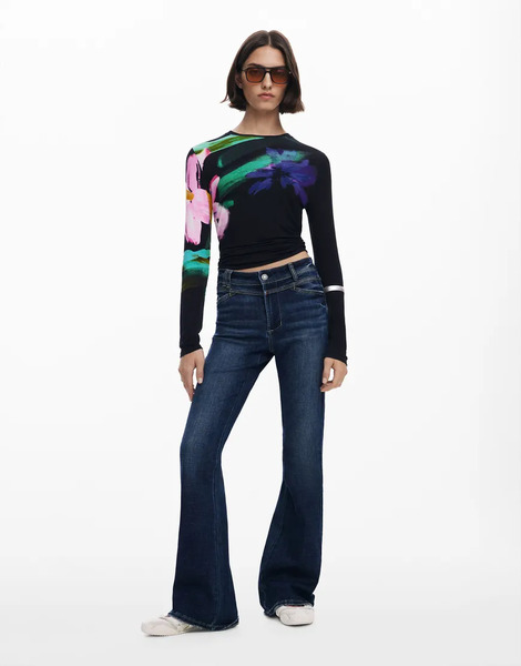  Desigual Desigual - Vaqueros De Campana Azul Lavado 