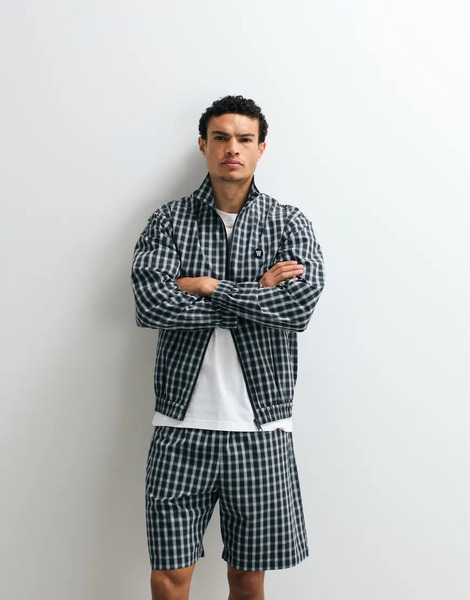  Double A By Wood Wood Double A By Wood Wood - Alwin - Pantalones Cortos Color Pizarra A Cuadros Sin Cierres De 100% Algodón (parte De Un Conjunto)-gris 
