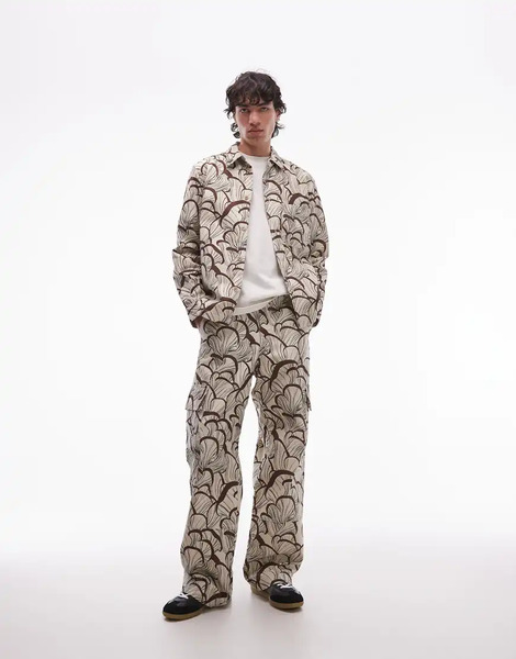  Double A By Wood Wood Pantalones Cargo Con Estampado De Setas Robert De Double A By Wood Wood (parte De Un Conjunto)-multicolor 