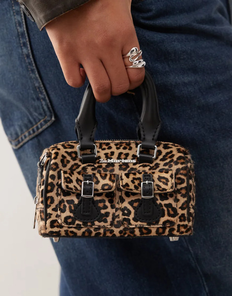  Dr Martens Bolso Pequeño Con Asa Superior, Estampado De Leopardo Y Acabado Efecto Pelo De Dr Martens-multicolor 