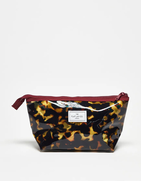  Flat Lay Company Neceser De Maquillaje Básico Con Estampado Efecto Carey Exclusivo De The Flat Lay Co. X Asos-multicolor 