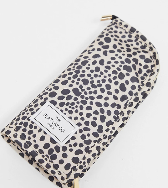  Flat Lay Company Neceser Para Brochas Vertical Con Estampado De Lunares De Guepardo Exclusivo De The Flat Lay Co. X Asos-sin Color 