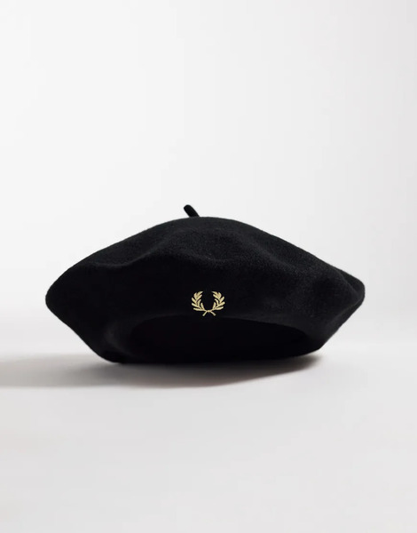  Fred Perry Boina Negra Con Logo De Fred Perry-negro 