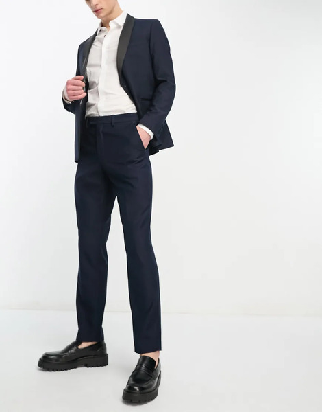  French Connection Pantalones De Traje Azul Marino De French Connection 