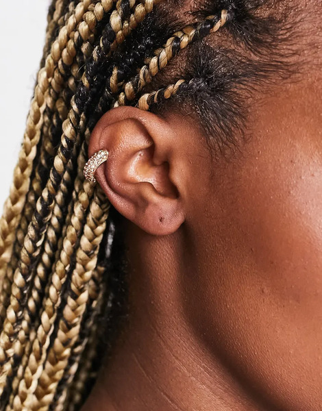  French Connection Pendiente Ear Cuff Con Cristales De French Connection-dorado 