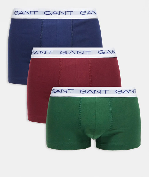  Gant Pack De 3 Calzoncillos De Color Verde, Azul Marino Y Rojo Con Logo En La Cinturilla De Gant-multicolor 