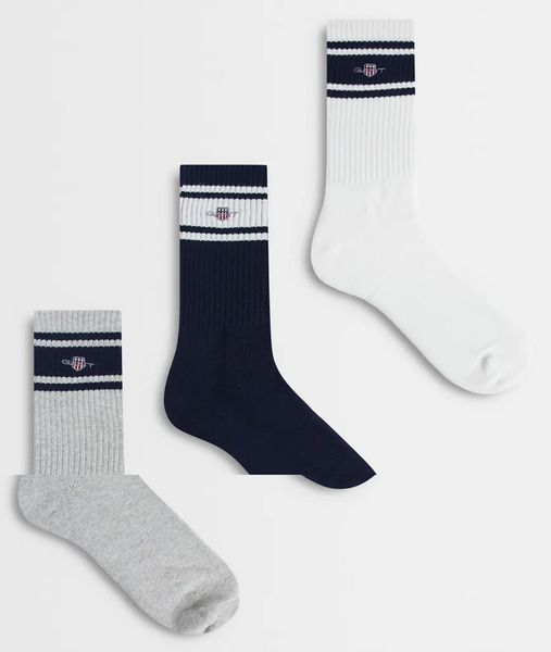  Gant Pack De 3 Pares De Calcetines De Varios Colores De Estilo Deportivo Con Logo De Escudo De Gant-azul Marino 