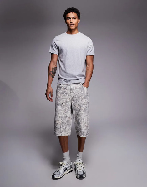  Good For Nothing Pantalones Cortos Vaqueros Negros Holgados Estilo Bermudas Con Estampado De Camuflaje De Good For Nothing-multicolor 