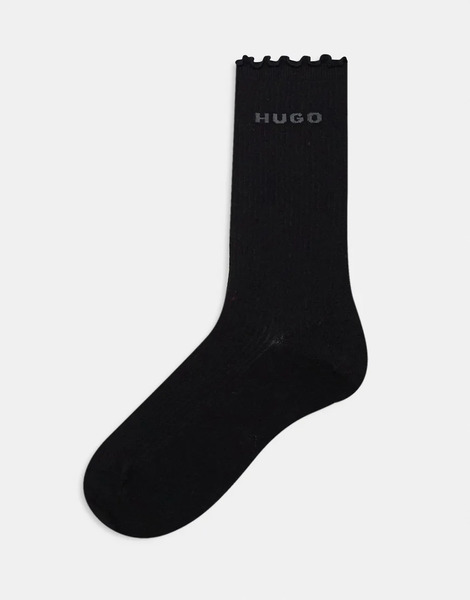  Hugo Red Calcetines Negros Con Borde Ondulado De Hugo Red 