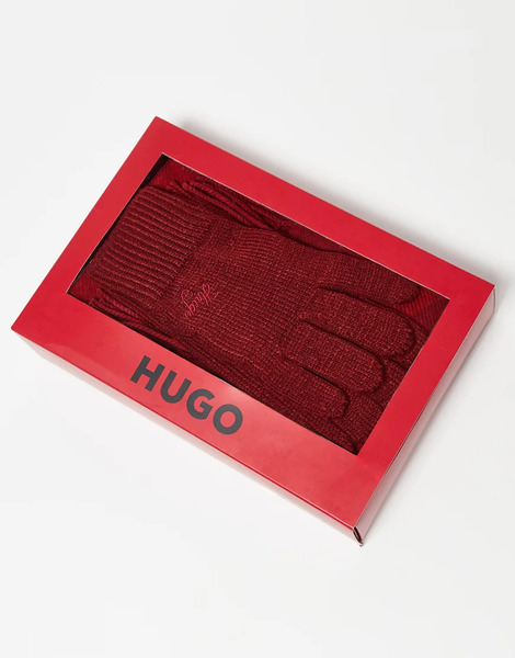  Hugo Red Set De Bufanda Y Guantes Rojos De Hugo Red 