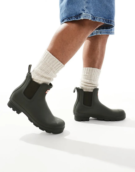  Hunter Botas Chelsea De Agua Caquis Original De Hunter-verde 