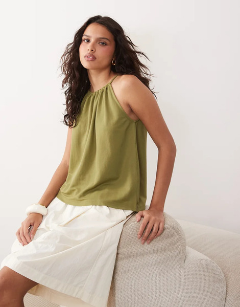  Jdy Jdy - Top Verde Con Cuello Halter 