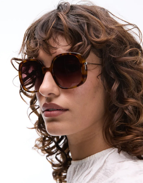  Jimmy Fairly Gafas De Sol Marrones Efecto Carey Vintage Con Montura Extragrande Rectangular The Marilu De Jimmy Fairly-marrón 
