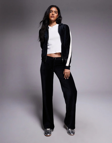  Juicy Couture Joggers Negros Y Blancos De Pernera Recta Con Logo Y Raya De Juicy Couture (parte De Un Conjunto)-multicolor 