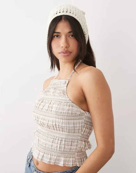  Kaiia Pañuelo Para La Cabeza Color Crema De Croché De Algodón Con Detalle De Conchas Marinas Y Estrellas Exclusivo De Kaiia-blanco 