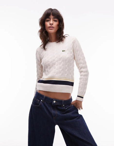  Lacoste Jersey Color Crema De Lacoste-blanco 