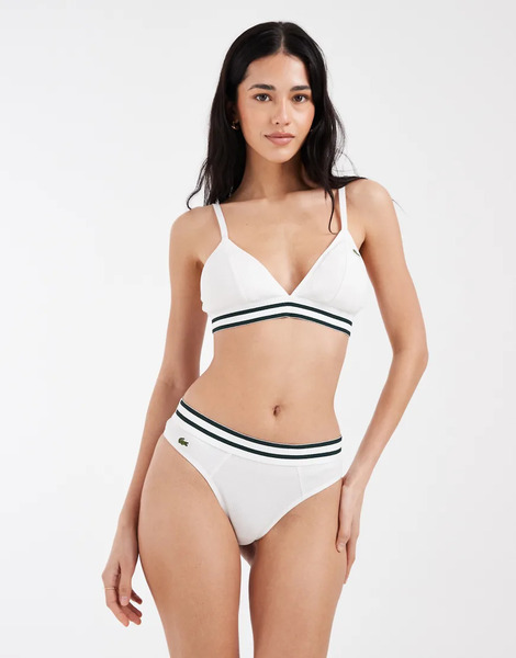  Lacoste Tanga Blanco Con Cinturilla A Rayas De Lacoste 
