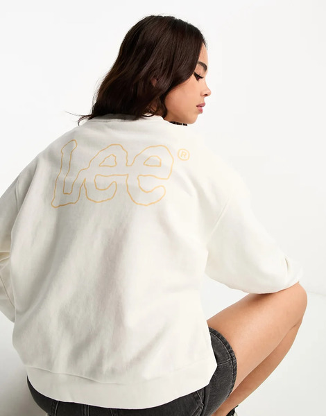  Lee Jeans Sudadera Blanco Hueso Con Logo De Lee 