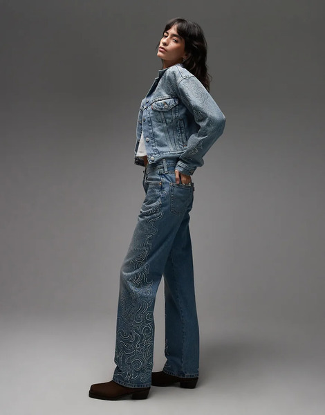  Levi's Vaqueros Azules De Corte Recto Y Estilo Años 90 501 De La Colección Western Crystal De Beyoncé X Levi's®-azul Marino 