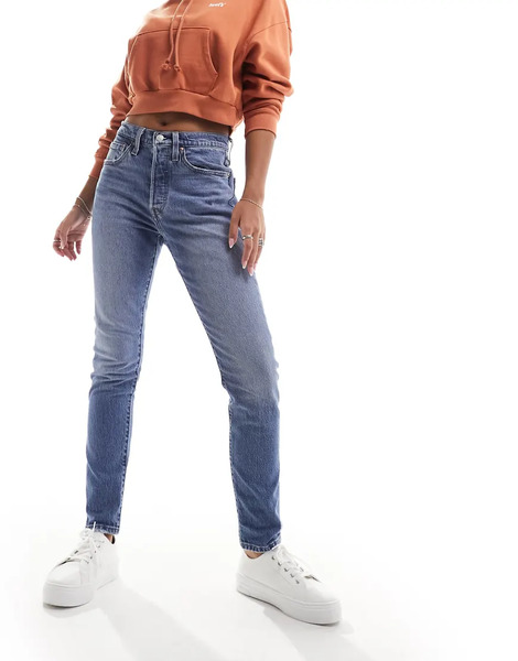  Levi's Vaqueros Con Lavado Azul Medio De Corte Pitillo 501 De Levi's 