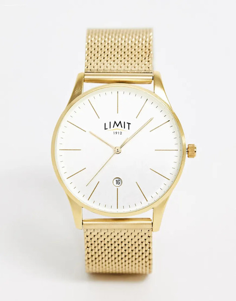  Limit Reloj De Malla Dorado Con Esfera Blanca De Limit 