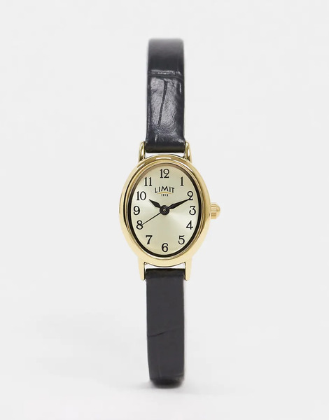  Limit Reloj Negro De Efecto Cuero Con Esfera Ovalada De Limit 