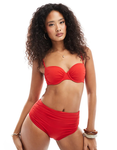  Lindex Top De Bikini Rojo Con Aros Reese De Lindex 