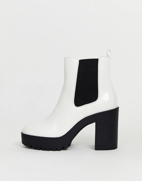  London Rebel Botines Chelsea Blancos Con Plataforma De London Rebel 