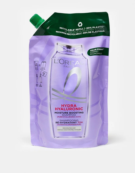  L'oreal Elvive Bolsa De Recambio Para Champú Hidratante Con ácido Hialurónico Elvive Hydra Hyaluronic Moisture Boosting De 500ml De L'oreal-sin Color 